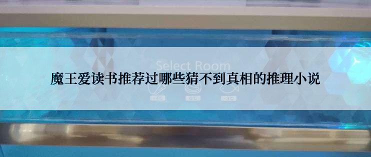 魔王爱读书推荐过哪些猜不到真相的推理小说