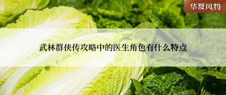 武林群侠传攻略中的医生角色有什么特点