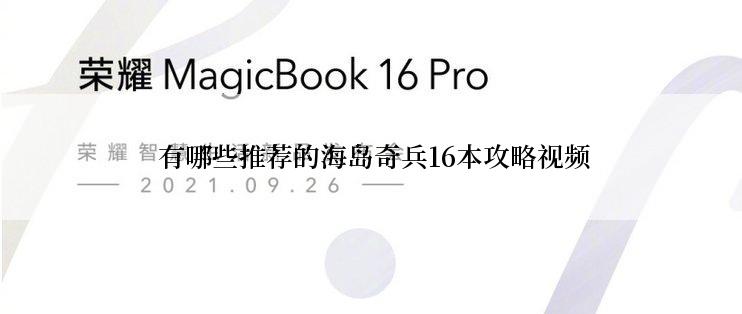  有哪些推荐的海岛奇兵16本攻略视频