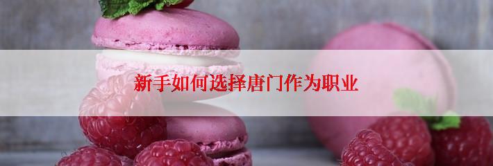 新手如何选择唐门作为职业