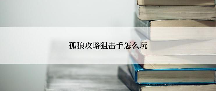 孤狼攻略狙击手怎么玩