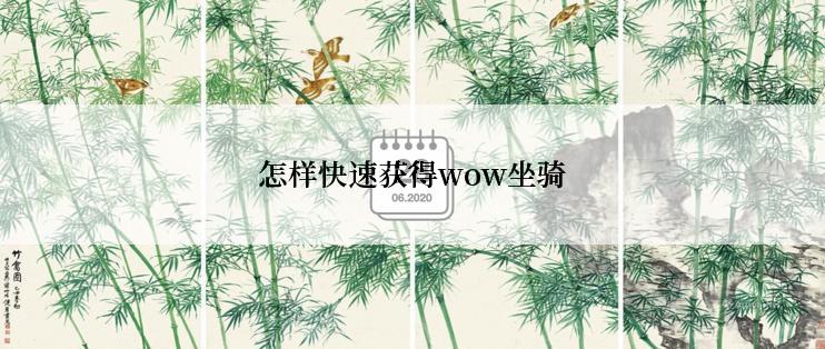 怎样快速获得wow坐骑