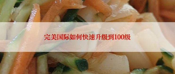 完美国际如何快速升级到100级