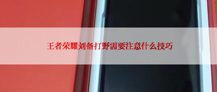  王者荣耀刘备打野需要注意什么技巧