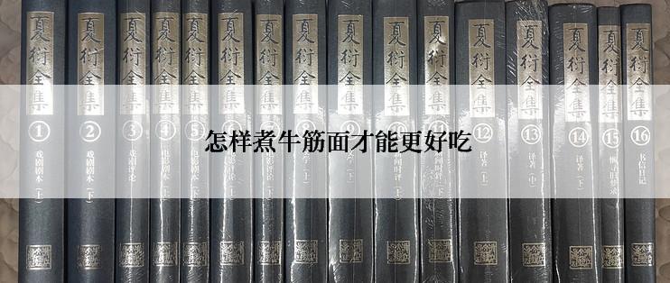  怎样煮牛筋面才能更好吃