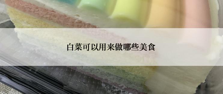 白菜可以用来做哪些美食