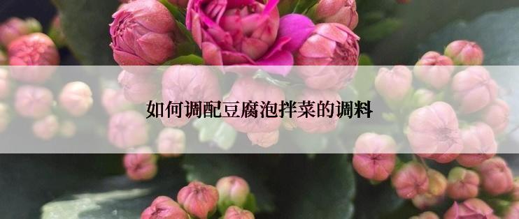 如何调配豆腐泡拌菜的调料