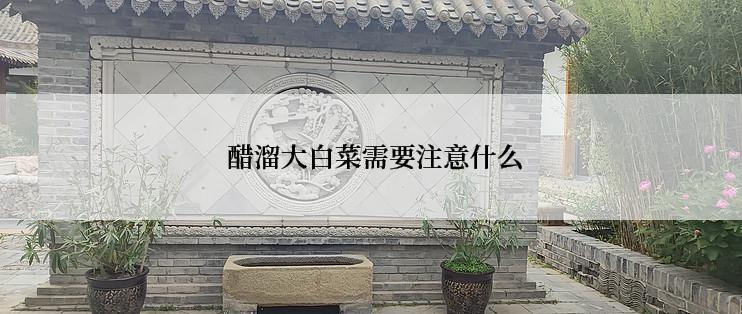  醋溜大白菜需要注意什么